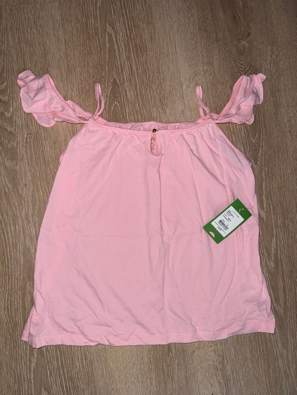 Lilly Pulitzer Light Pink Ruffle Cold-Shoulder Tank Top